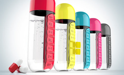 Water Bottle Plus Pill Boxes